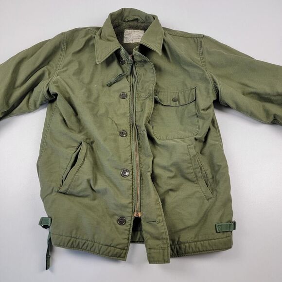 Vintage 60s-70s Vietnam Era A2 Cold Weather Deck Jacket Medium Alpha Industries - Picture 2 of 9